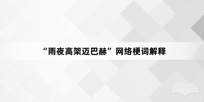 “雨夜高架迈巴赫”网络梗词解释