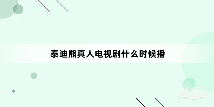 泰迪熊真人电视剧什么时候播