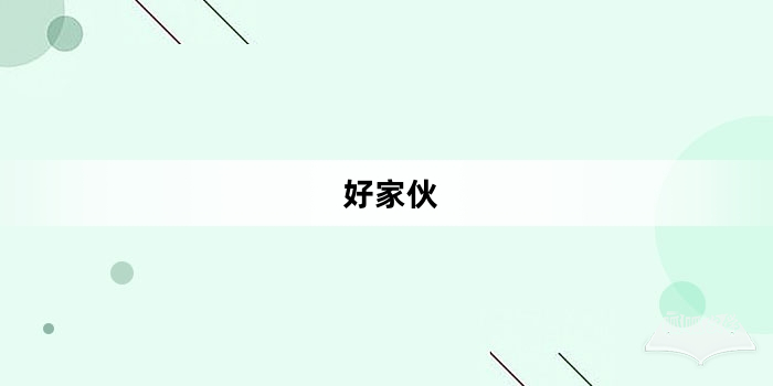 “好家伙”网络梗词解释