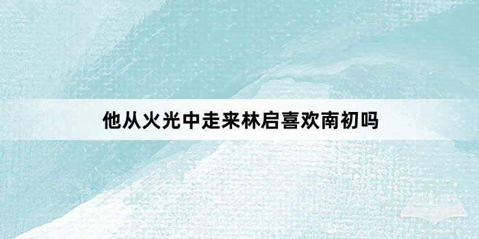 他从火光中走来林启喜欢南初吗