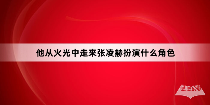 他从火光中走来张凌赫扮演什么角色